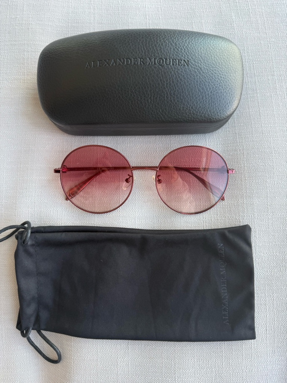 Alexander McQueen AM0275S Skull Round Pink Gradient Sunglasses 59mm